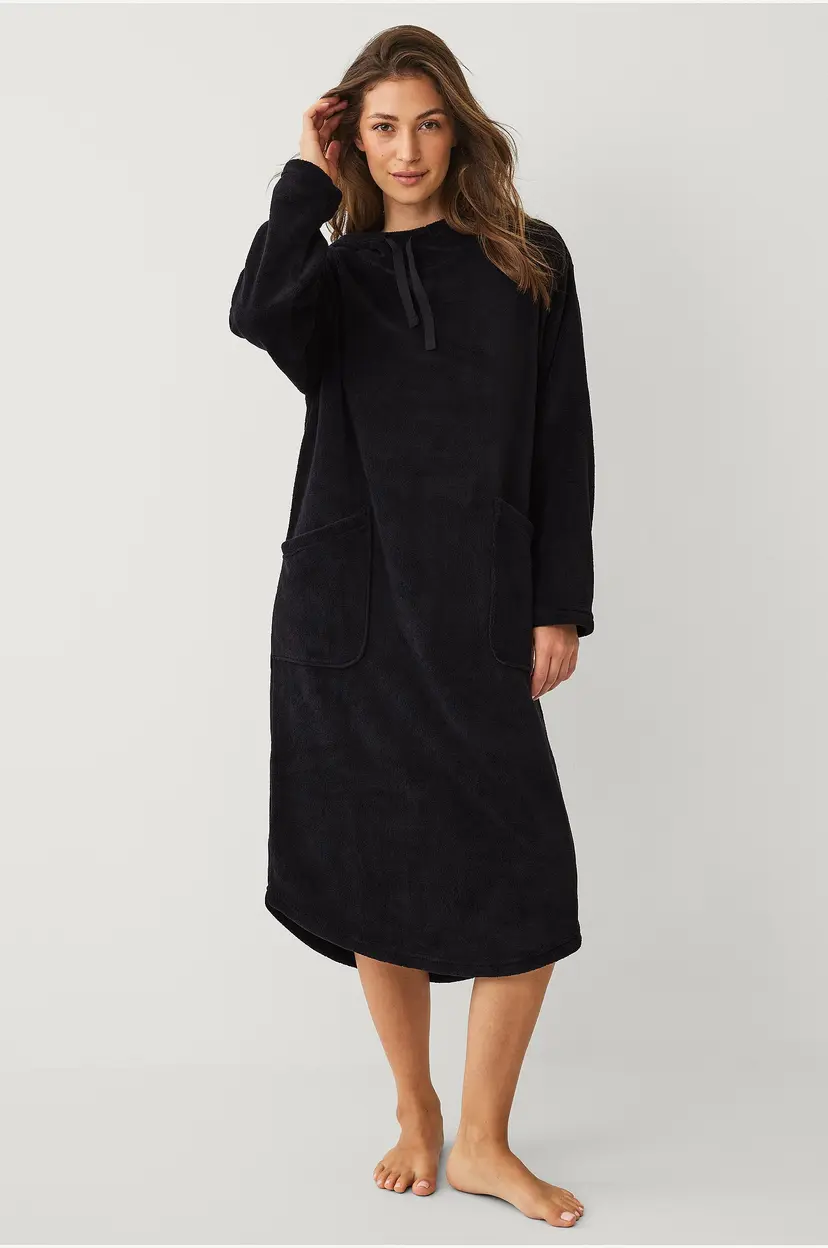 Ellos Collection Koselig kjole i fleece - Svart