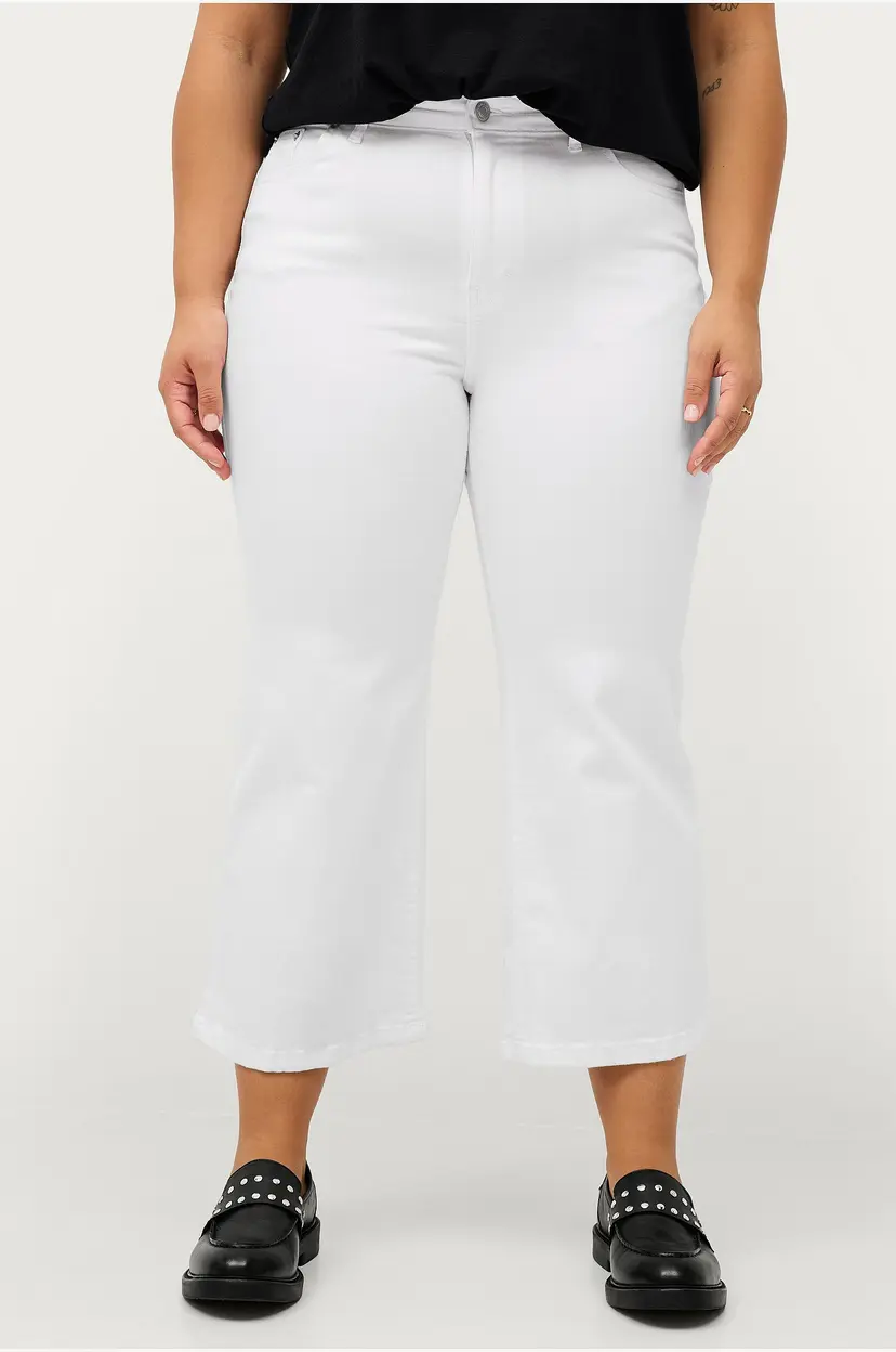 Ellos Plus collection Jeans med utsvingte bein - Hvit
