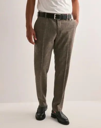 Selected Men Selected Men Slhslim-Oasis Linen Trs Noos Linbukser Brun