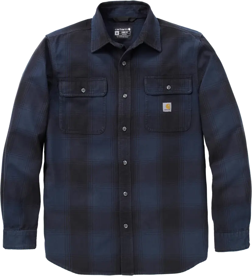 Carhartt Carhartt Men's Hubbard Loose Ls Plaid Shirt Deep Smoke Blue