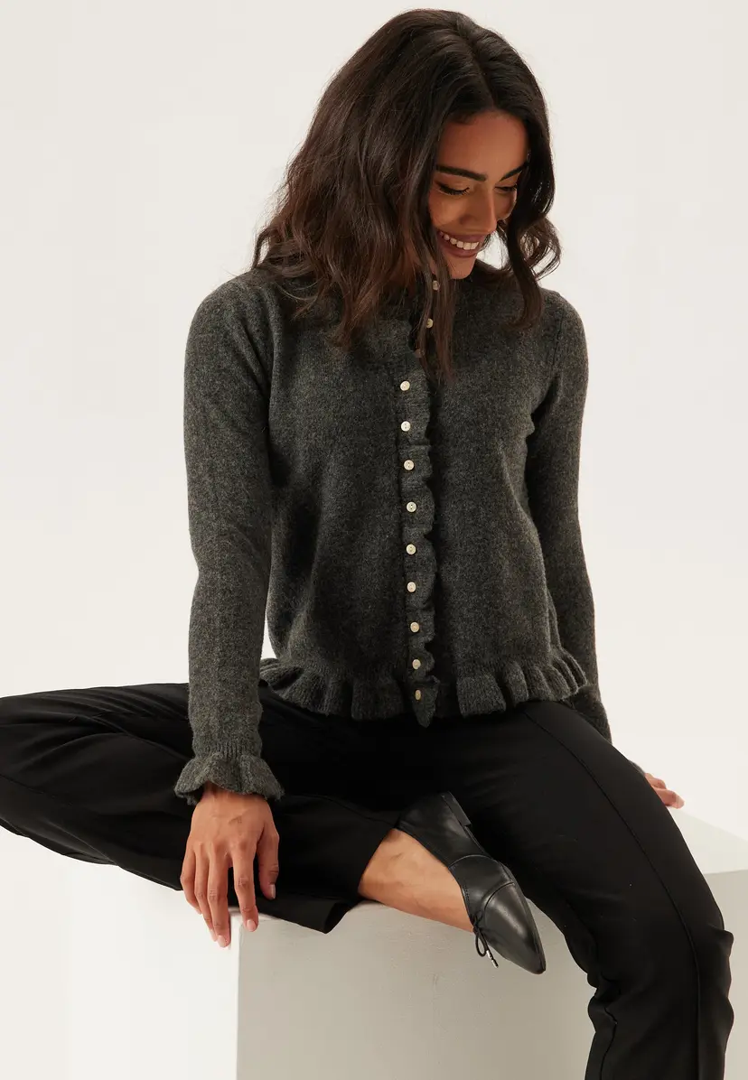 Vila Vijacia O-neck L/S FRILL KNIT