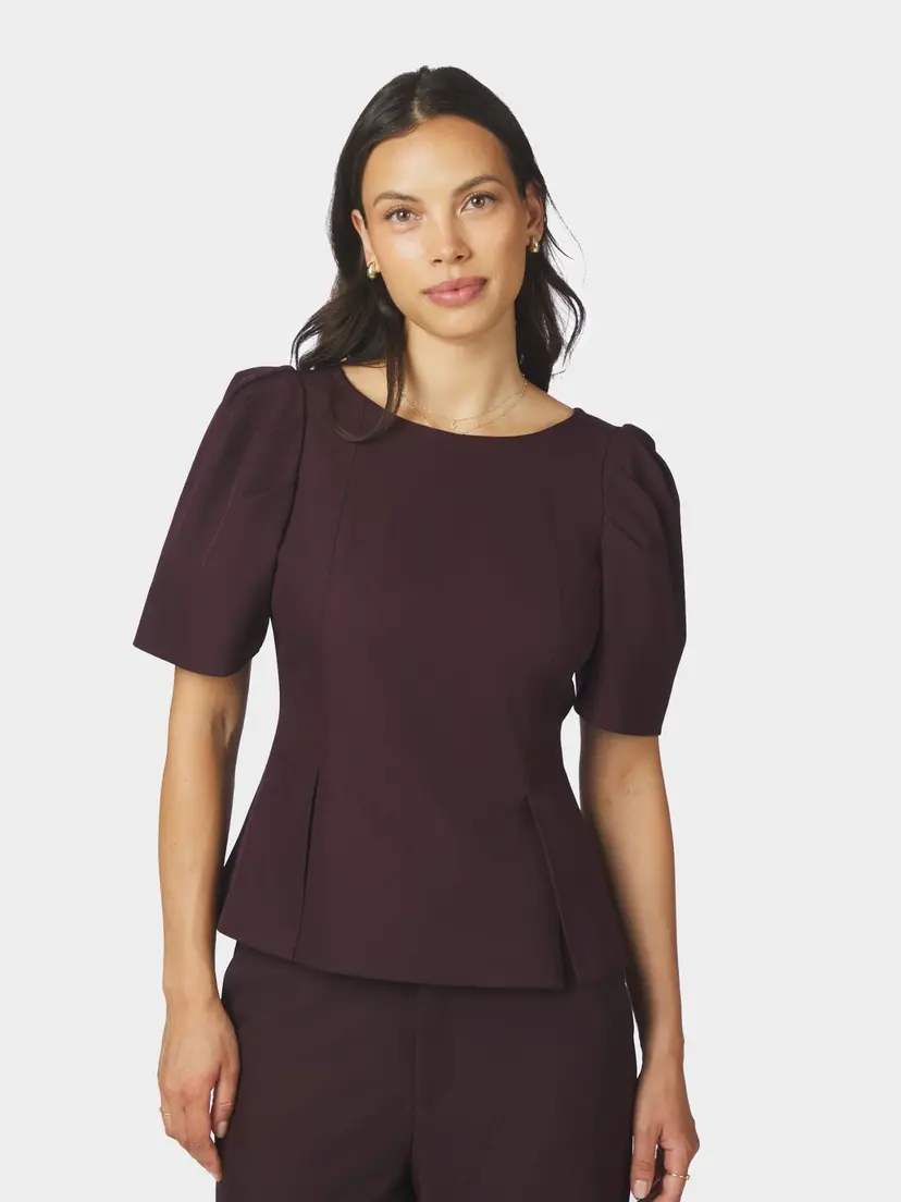 Neo Noir Mellisana Structure Blouse Chocolate Plum - S