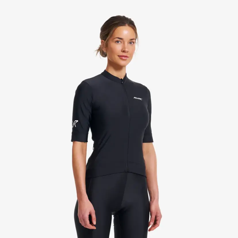 RevolutionRace Velo Full-zip Cycling Jersey Dame Black