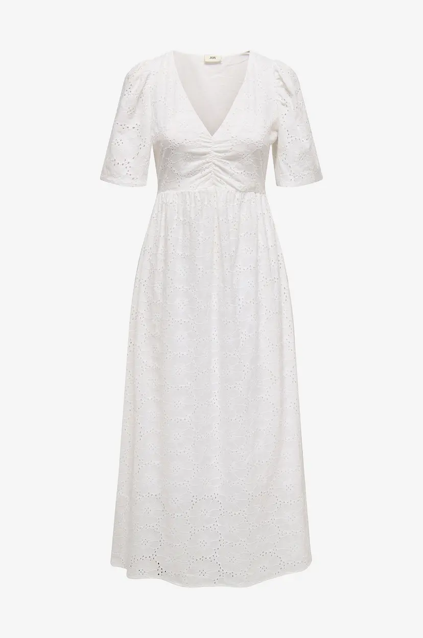 JDY Kjole jdyHeaven 2/4 V-neck Anglaise Dress - Hvit