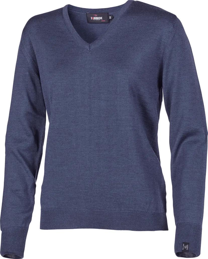 Ivanhoe Ivanhoe Women's Merino V-Neck Steel Blue