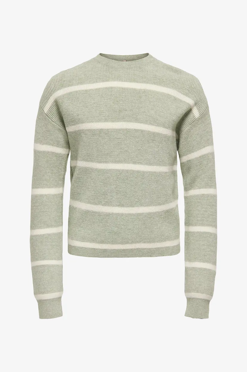 Kids Only Genser kogFranca Short L/S Stripe Knt - Grønn