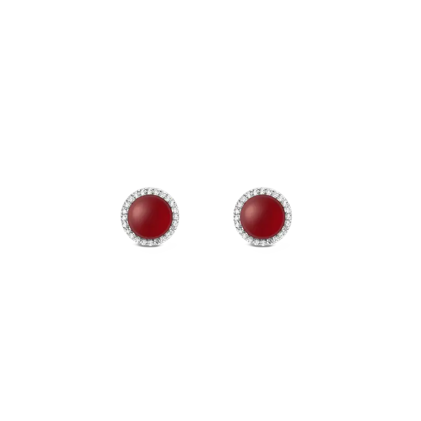 Daniel Wellington Silver Earrings Audrey Red Agathe | DW