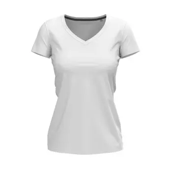 Stedman Stedman Claire V-neck Hvit ringspunnet bomull Medium Dame