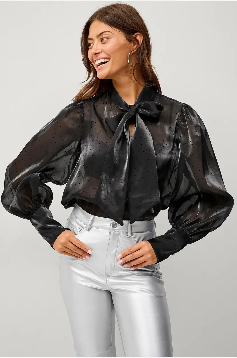 Ellos Collection Knytebluse Rimmy - Svart