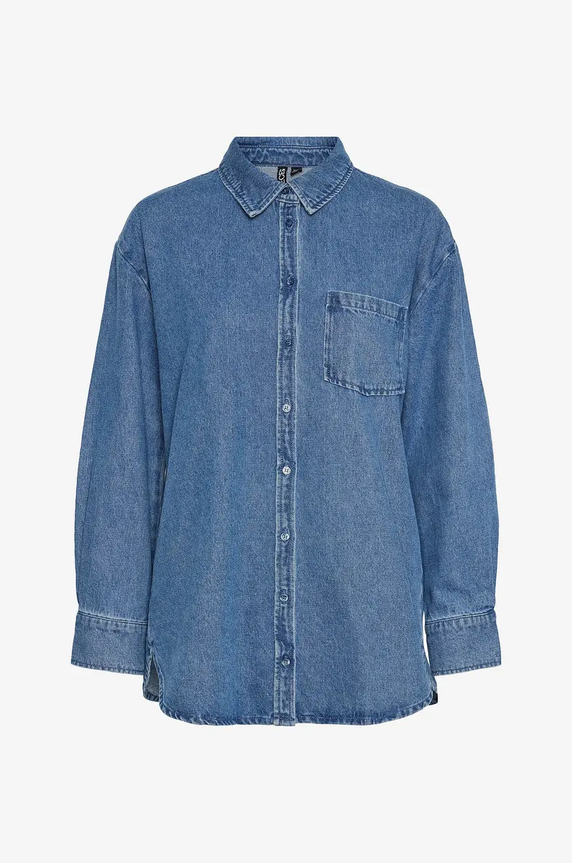 Pieces Denimskjorte pcMaisie LS Denim Shirt - Blå