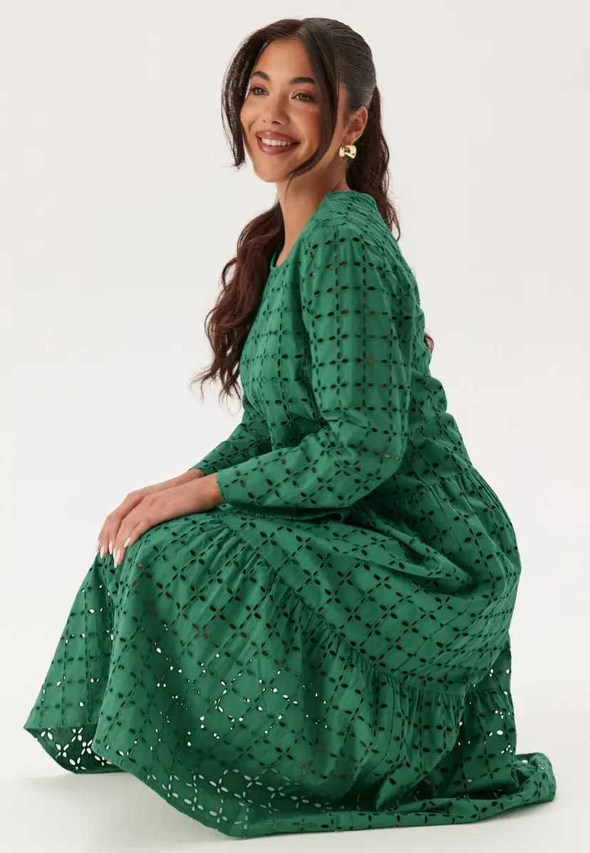 Happy Holly Broderie Anglaise Round Neck Dress