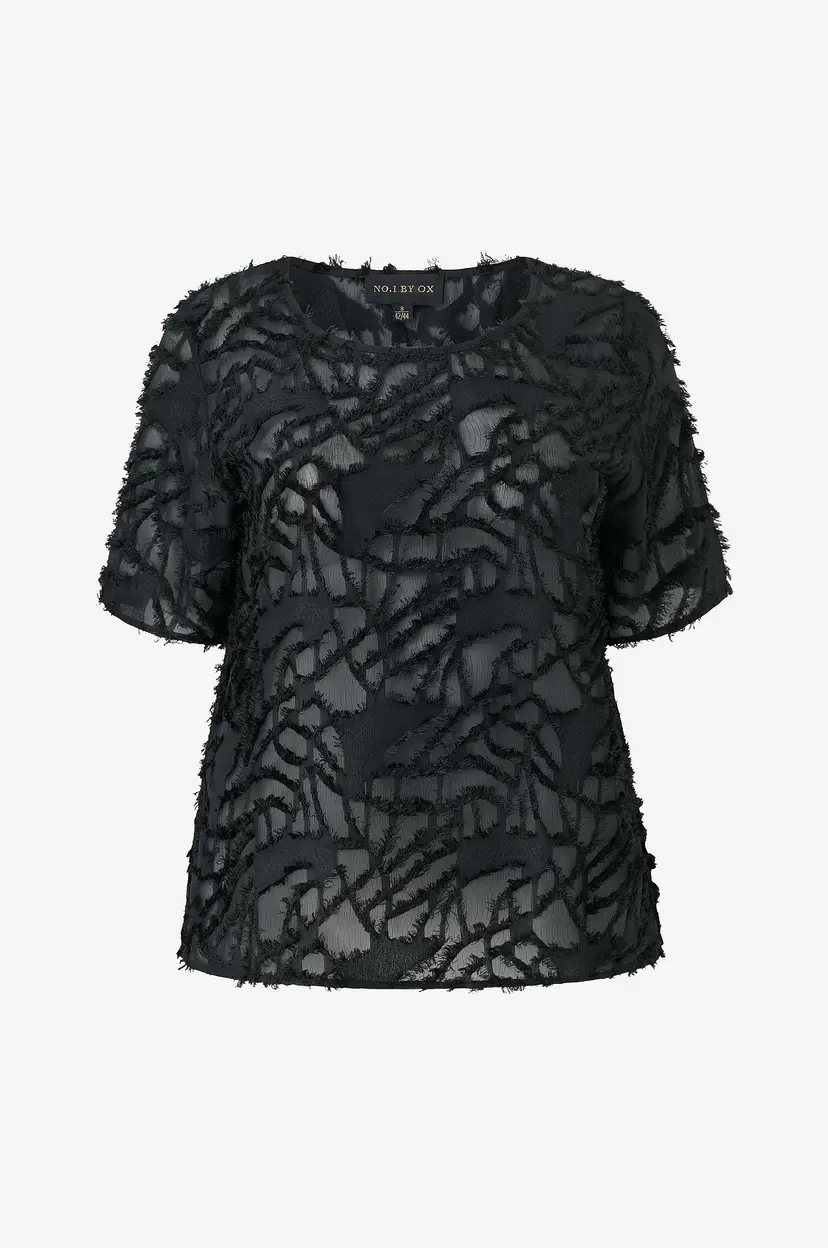 NO. 1 BY OX Bluse T-shirt SS - Svart