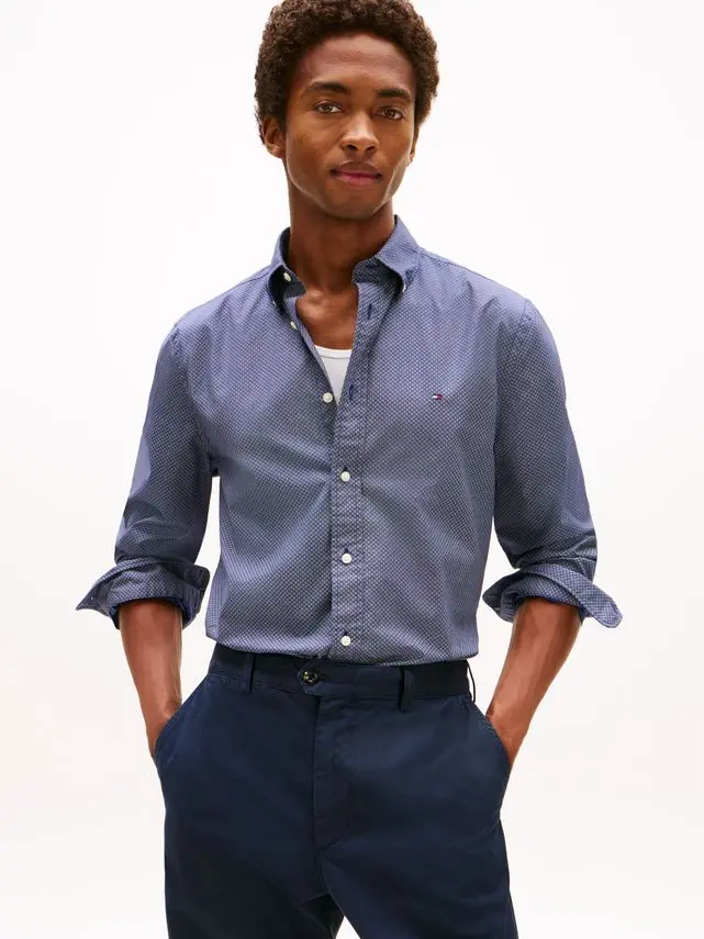 Tommy Hilfiger FLEX POPLIN MICRO RF PRINT SHIRT
