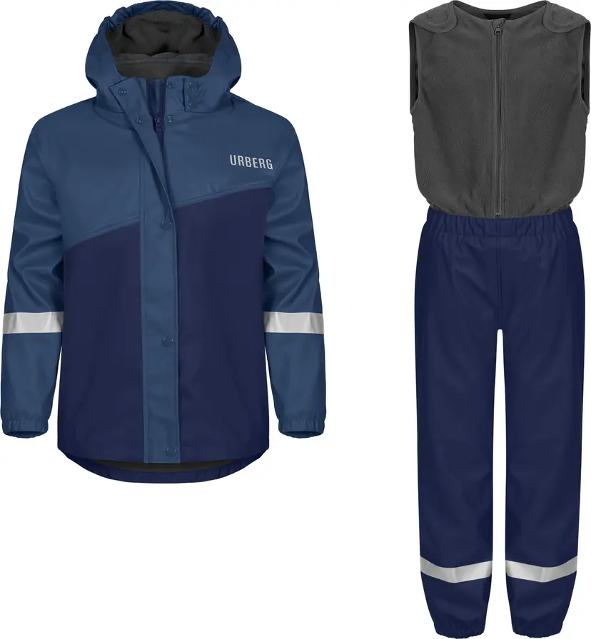 Urberg Urberg Kids' Sylte PU Rain Set Black Iris/Midnight