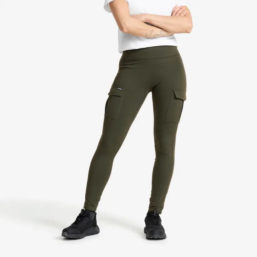 RevolutionRace Summit Pocket Tights Dame Rosin Green