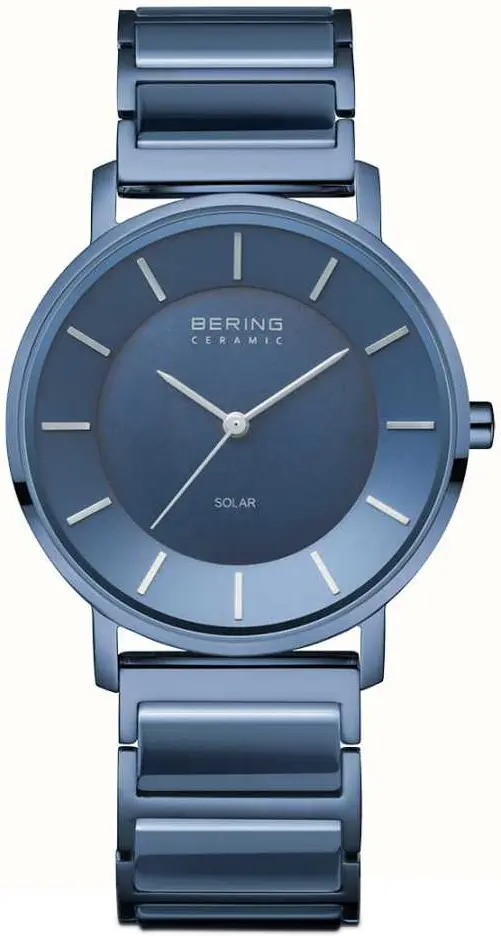 BERING Bering Dameklokke 19535-797 Solar Blå/Keramik Ø35 mm