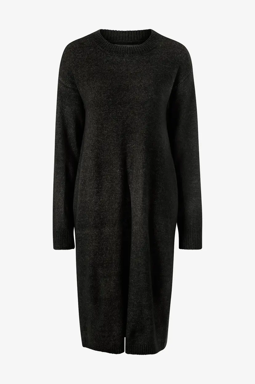 Vero Moda Strikketkjole vmPhillis LS O-neck Slit Dress - Svart