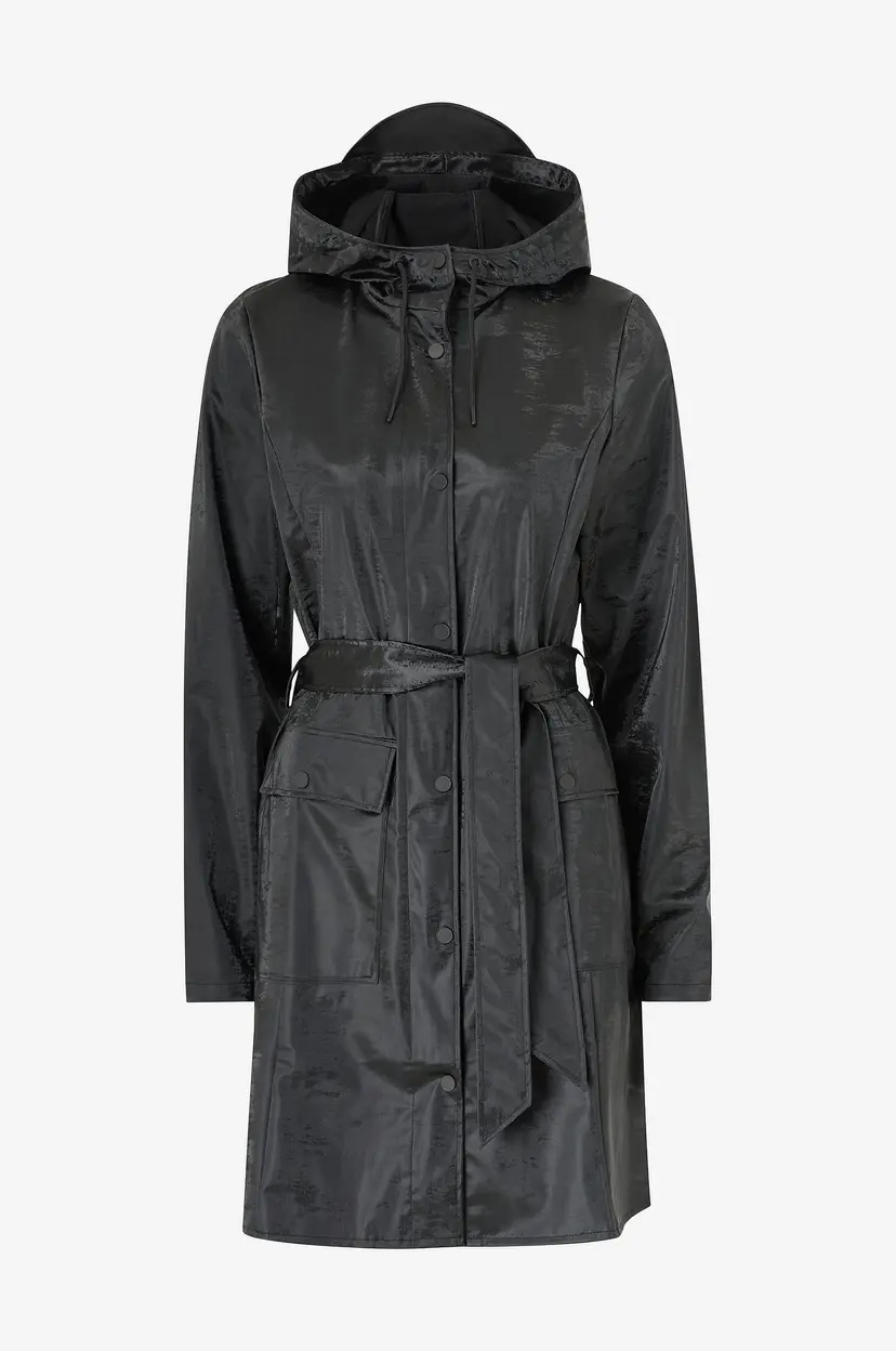 Rains Regnjakke Curve Long Jacket W3 - Svart