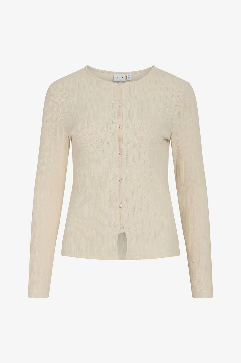 Vila Kardigan viAdalena O-neck L/s Cardigan - Beige