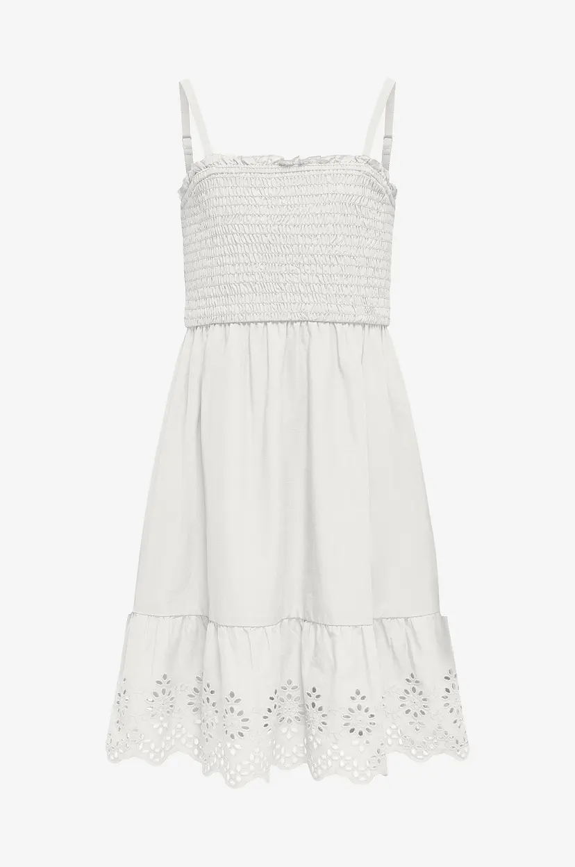 Kids Only Kjole Koglou Life Emb Smock Dress Wvn - Hvit