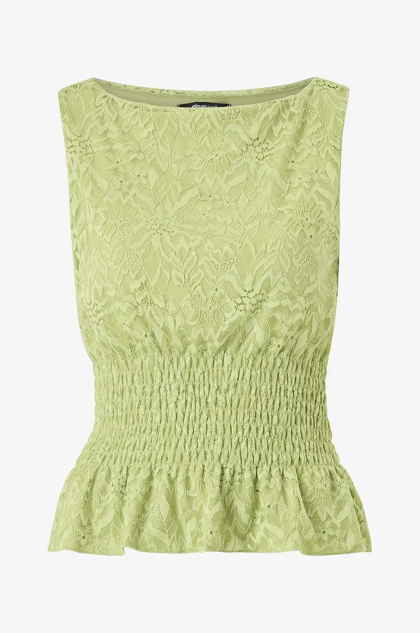 Gina Tricot Topp Lace Smock - Grønn