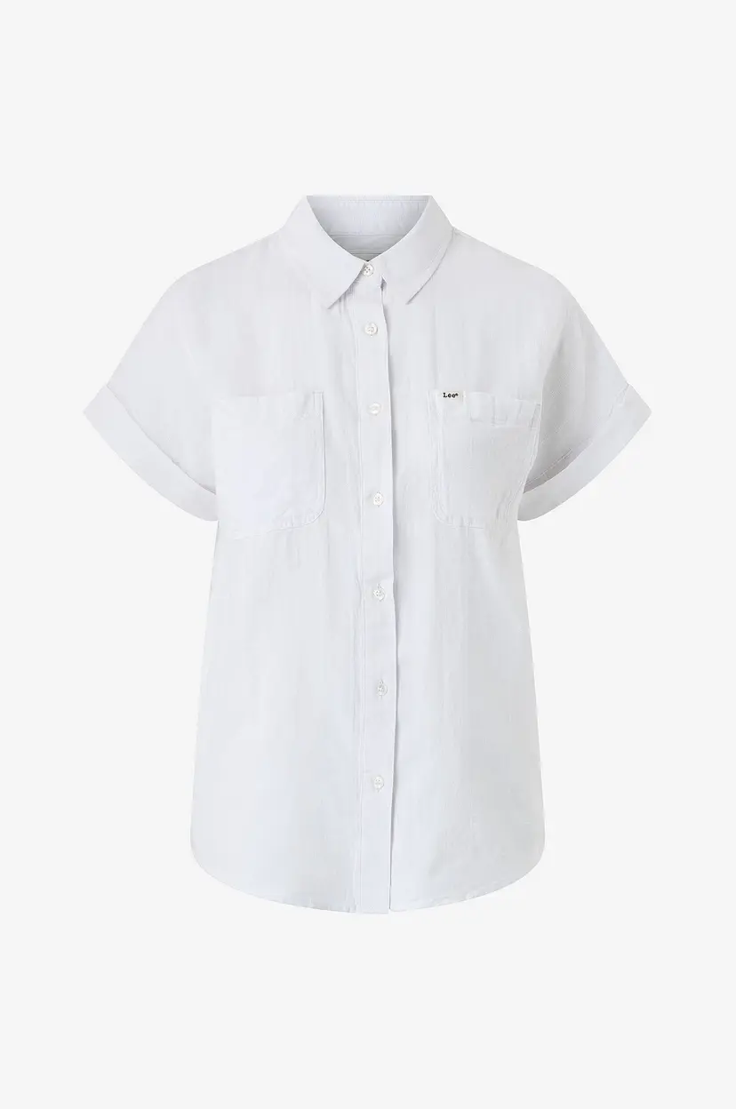 Lee Linskjorte SS Loose Utility Shirt - Hvit