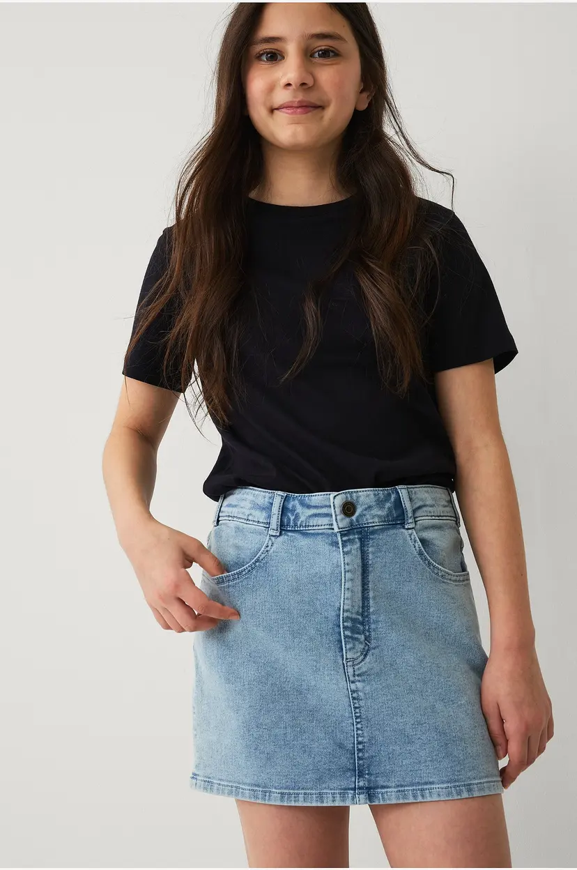 Ellos Collection Kort denim skjørt - Blå