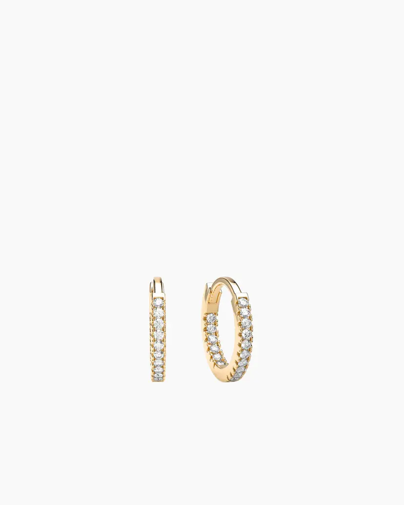 ANI Jewels Stone Huggie Hoops Gold 9mm