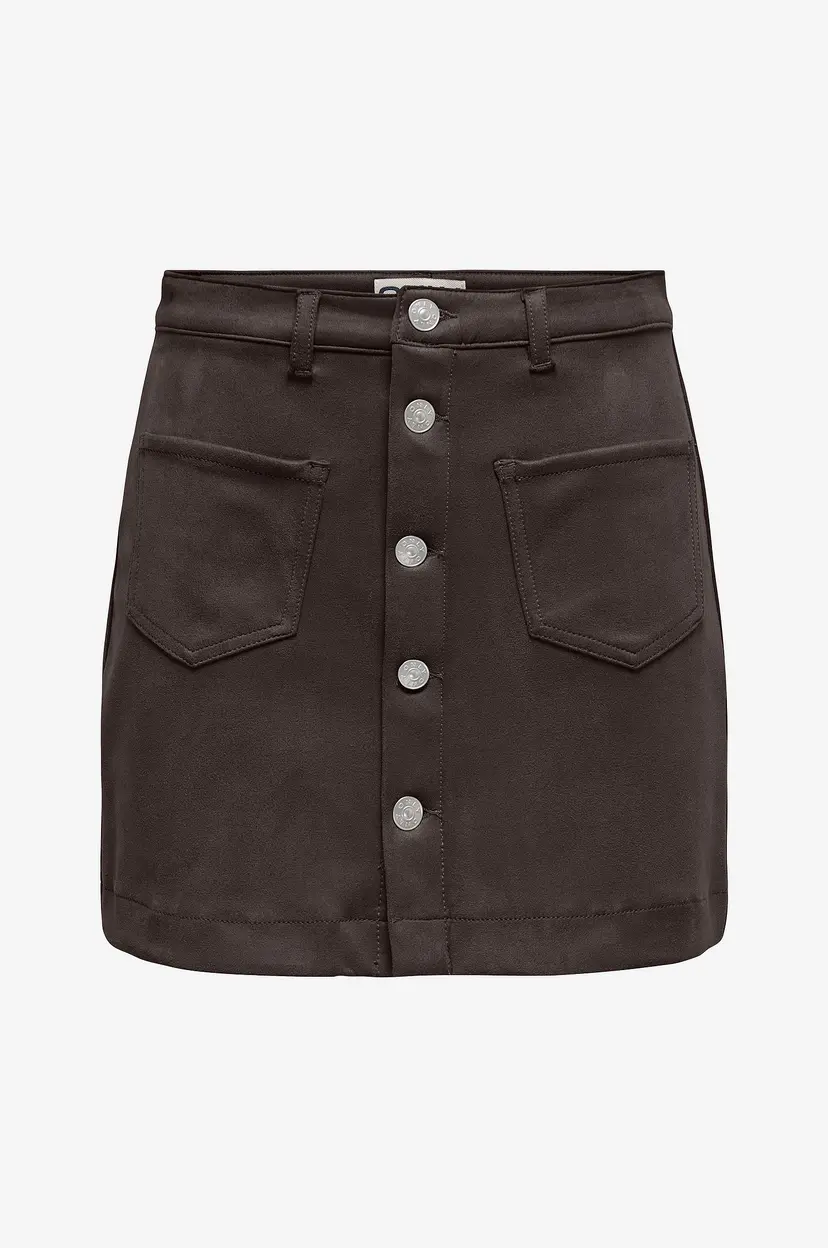 ONLY Skjørt onlAmazing Stina Faux Suede - Brun