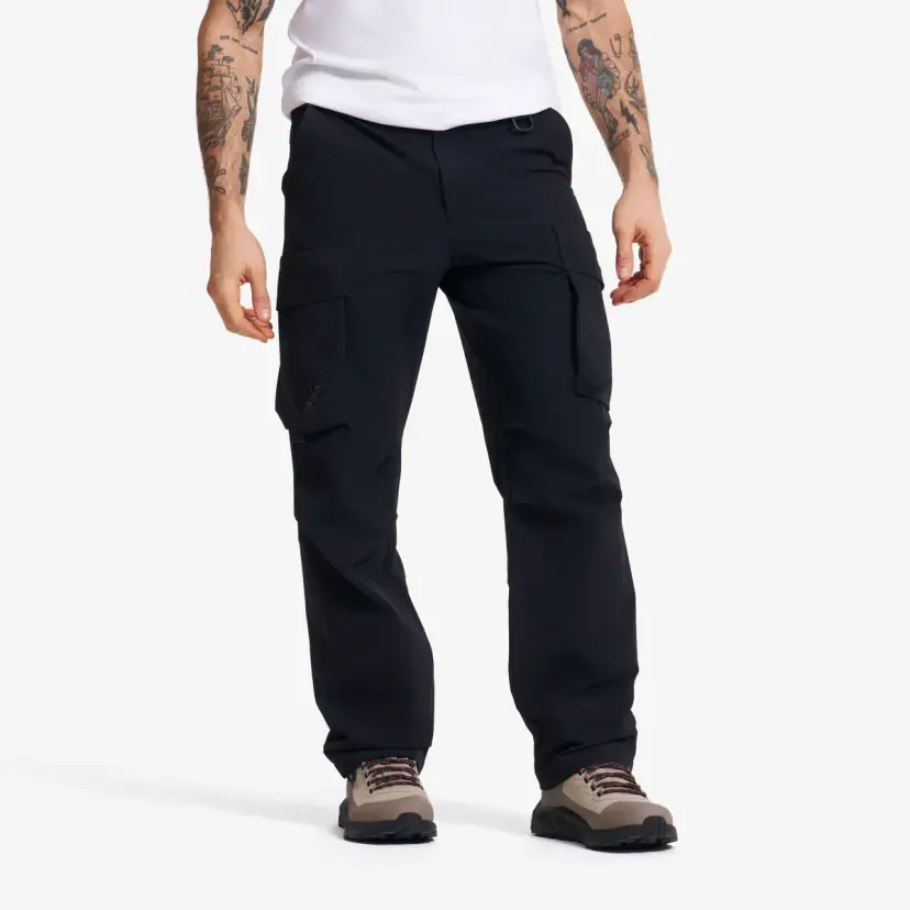 RevolutionRace Zenith Wide Leg Cargo Pants Herre Black