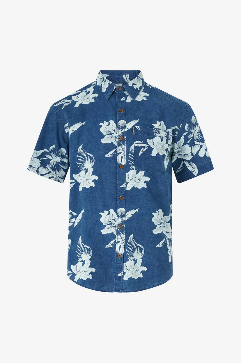Superdry Skjorte Vintage Loom S/S Shirt - Blå