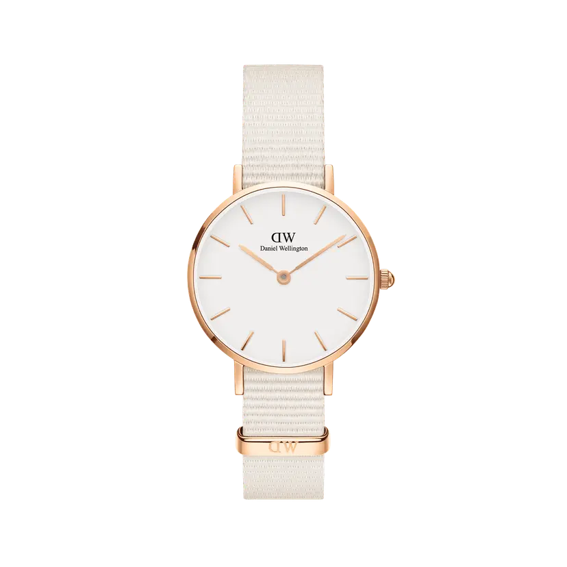 Daniel Wellington Rose Gold 28mm Watch Federica Scagnetti x Dw: Petite Chalk Nato | DW