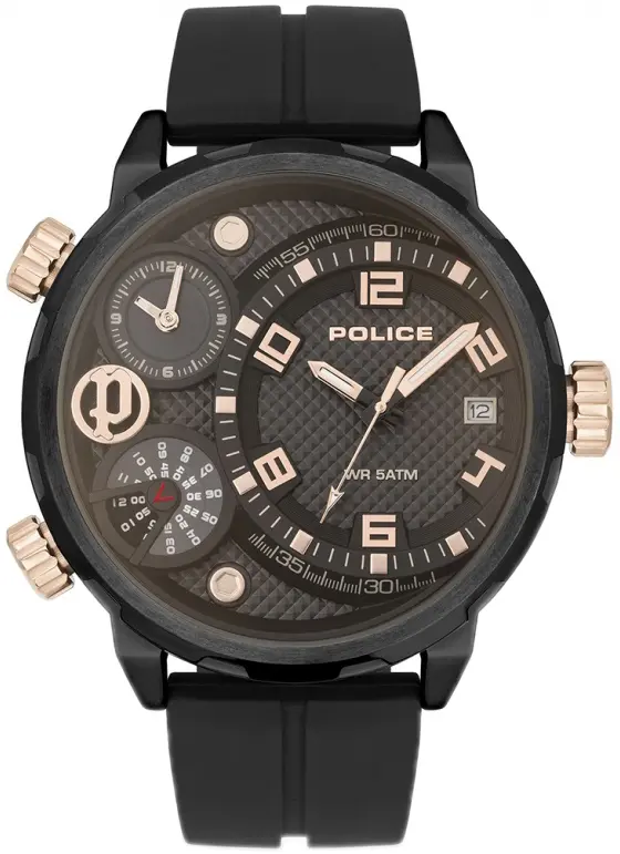 Police Police Herreklokke PEWJN2195301 Ray Grå/Gummi Ø51 mm