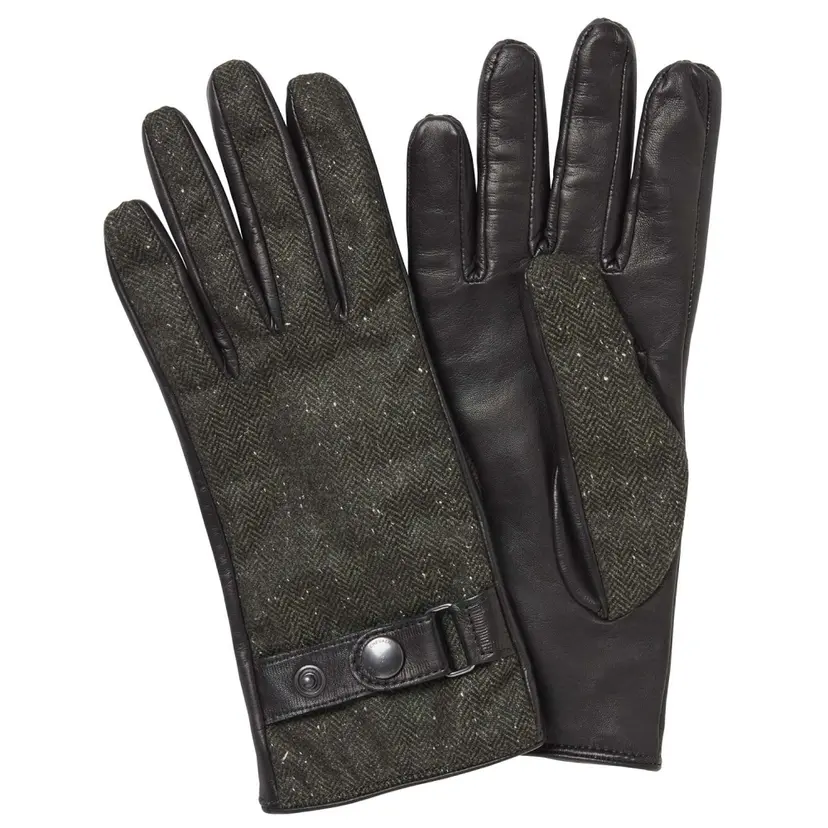 Chevalier Chevalier Jane Tweed Gloves Women Dark Green Herringbone