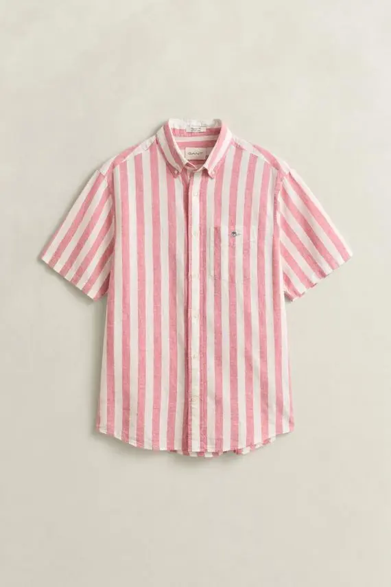 Gant REG COTTON LINEN STRIPE SS SHIRT