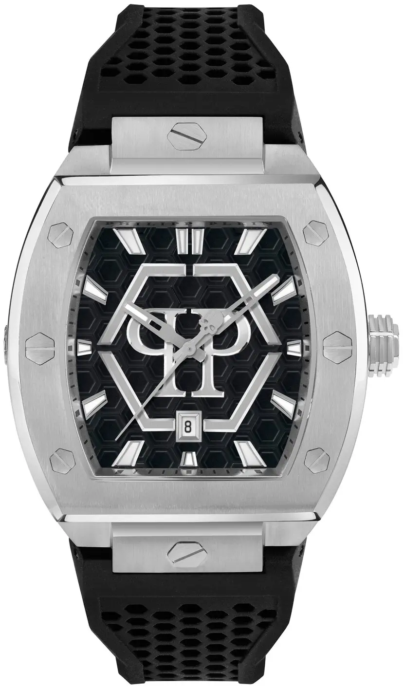 Philipp Plein Philipp Plein Herreklokke PWPUA0524 The Hexagon Sort/Gummi