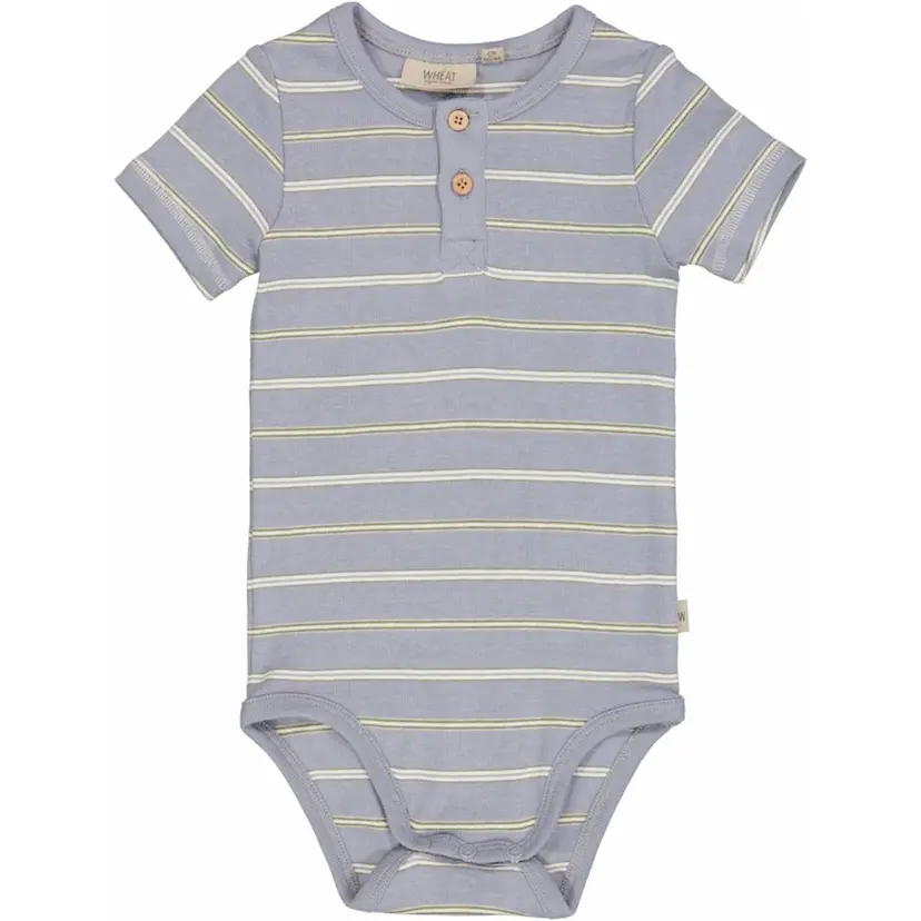 Wheat Dove Striper Wheat Placket SS Body (74 / 9 mnd)