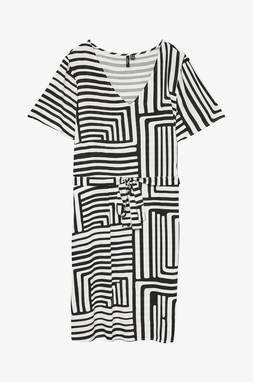 Vero Moda Curve Kjole vmcEasy Joy SS Short Dress Wvn - Flerfarget