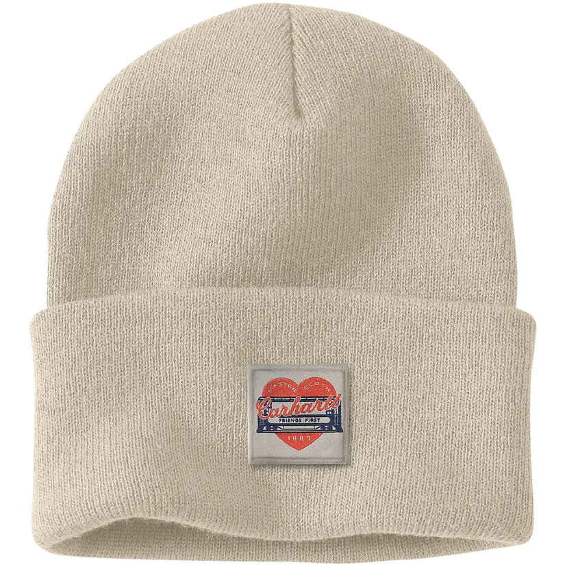 Carhartt Workwear Carhartt Workwear Carhartt W's Knit Heart Patch Beanie Oat Milk