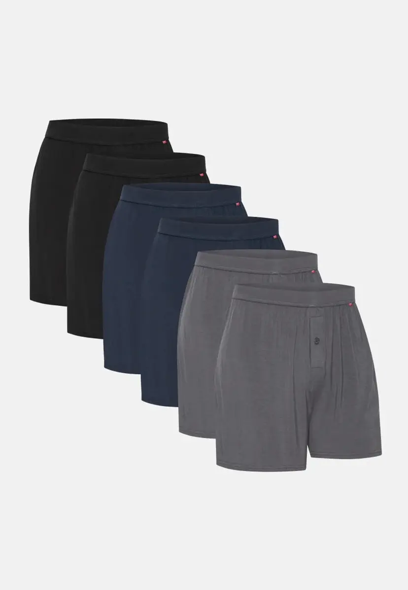 DANISH ENDURANCE DANISH ENDURANCE Loose Boxershort til mænd, Sort/Mørk Marineblå/Grå, 2XL