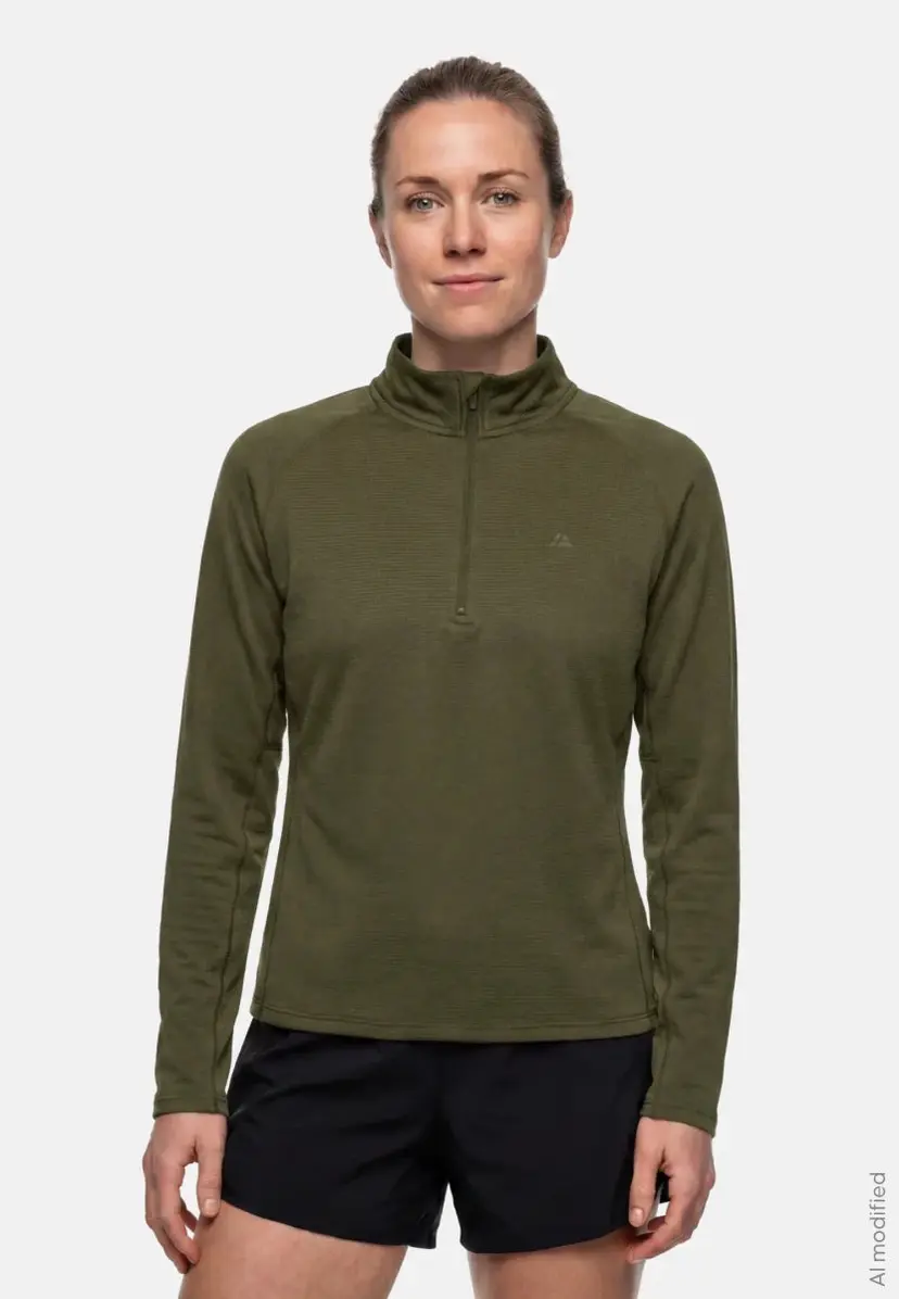 DANISH ENDURANCE DANISH ENDURANCE Mørk olivengrøn Half-Zip Trøje for Kvinder, S