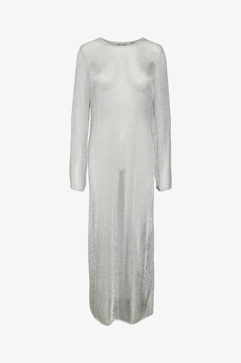 Vero Moda Kjole vmNova LS O-neck 7/8 Knit Dress Vma - Sølv