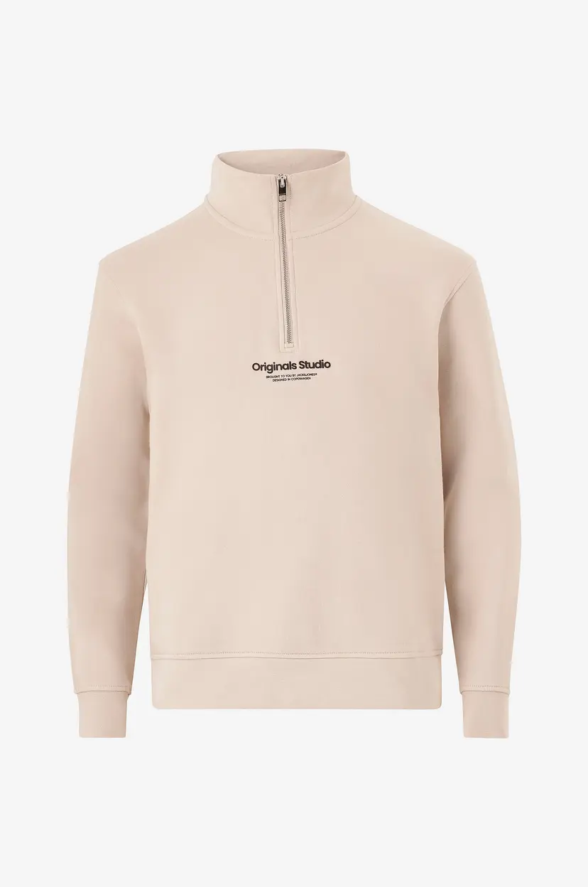 Jack & Jones Collegegenser jorVesterbro Sweat Quarter Zip - Beige