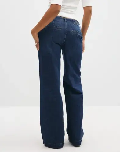 Nelly Nelly - Blå - Loose Denim Suit Pants