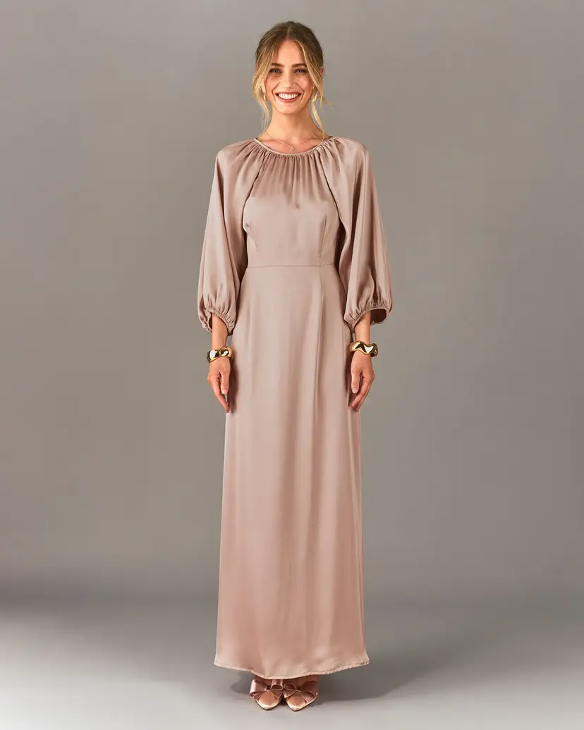Floyd Maxikjole Mena - Festkjole - Beige - Str XS - Kjole til bryllup