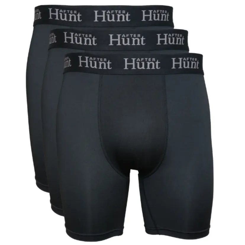 After Hunt After Hunt Mens Boxer Underwear Long 2-pack Black