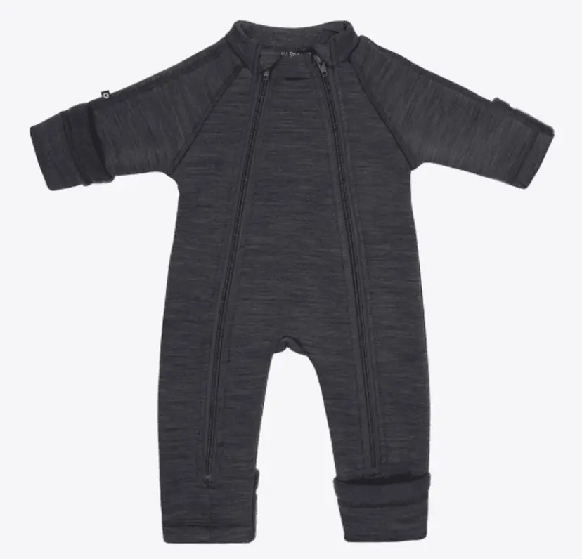 Smallstuff Smallstuff, Jumpsuit 2 zip prematur, merinoull, Dark grey