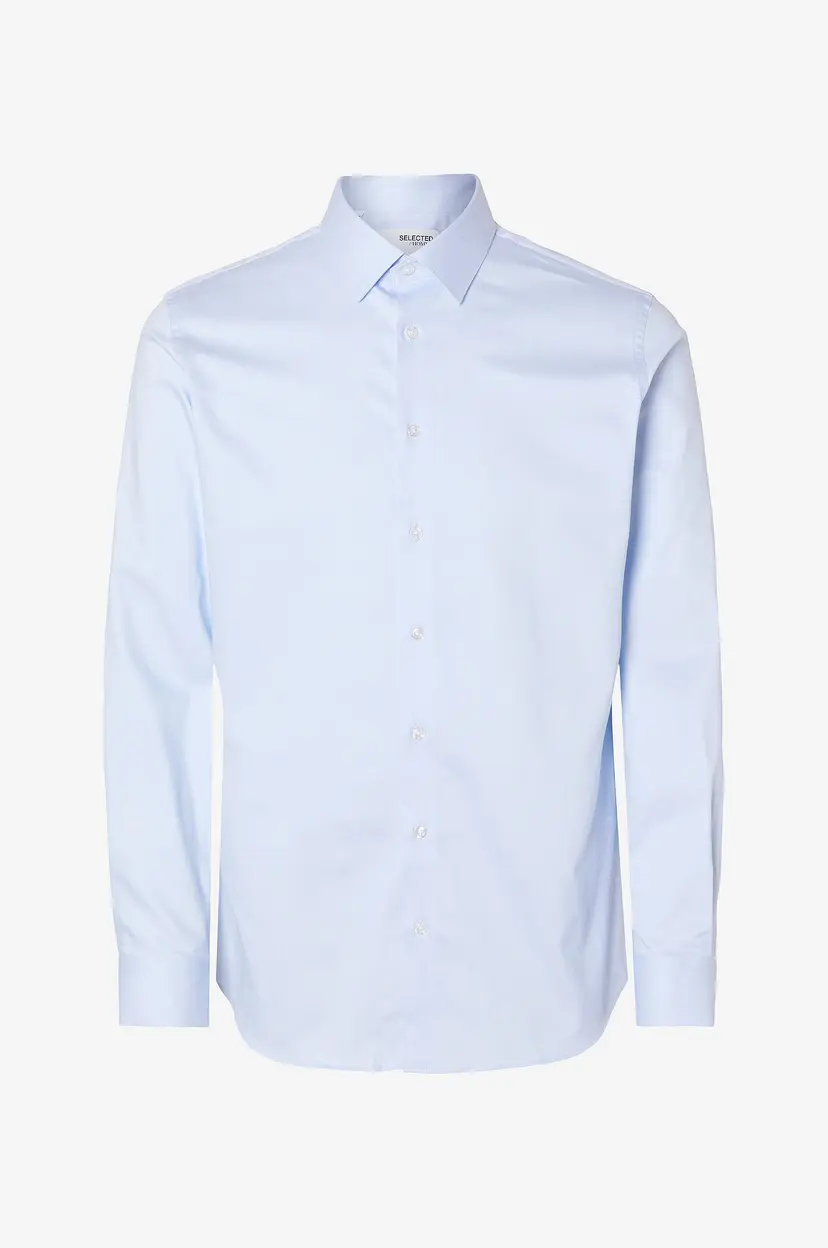 Selected Men Skjorte slhSlim-Performance Shirt LS - Blå