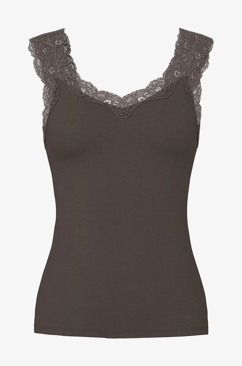Pieces Topp pcBarbera Lace Top - Brun
