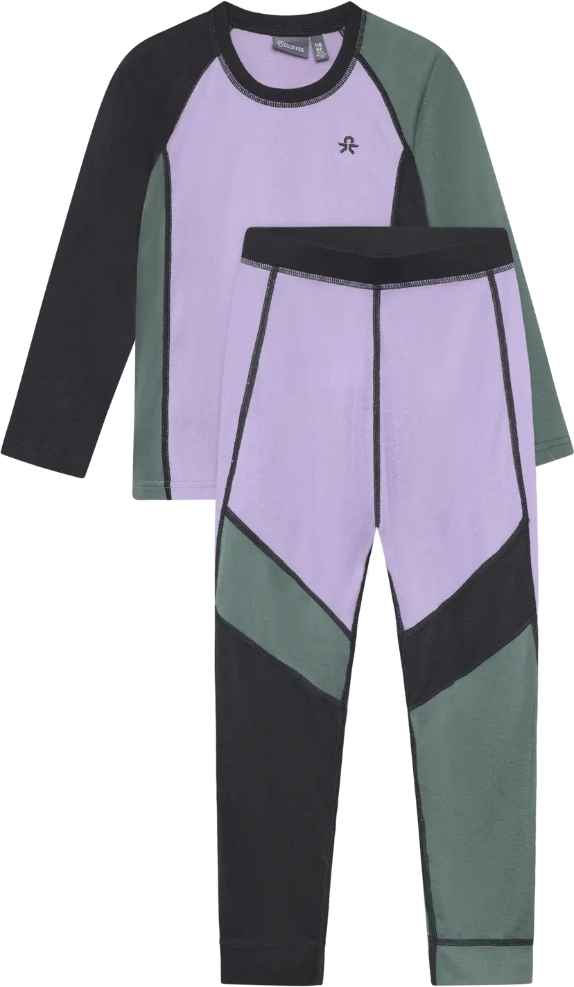 Color Kids Color Kids Kid´s Ski Underwear - Colorblock Purple Rose